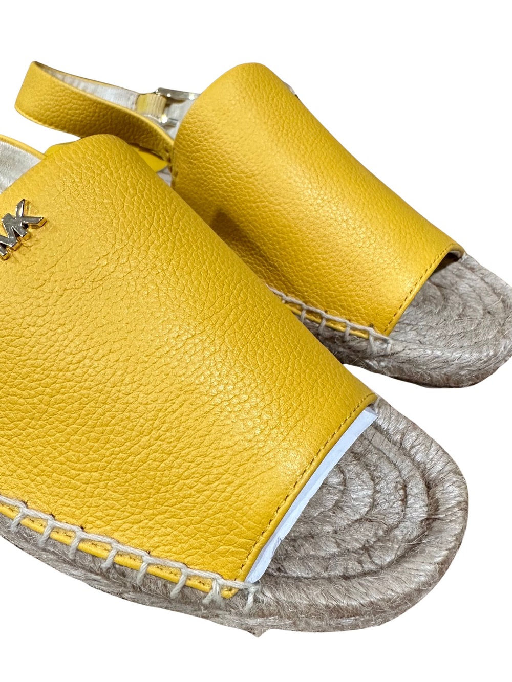 Michael Kors MK Women's Fisher Leather Espadrille Yellow Sandals Size 5
